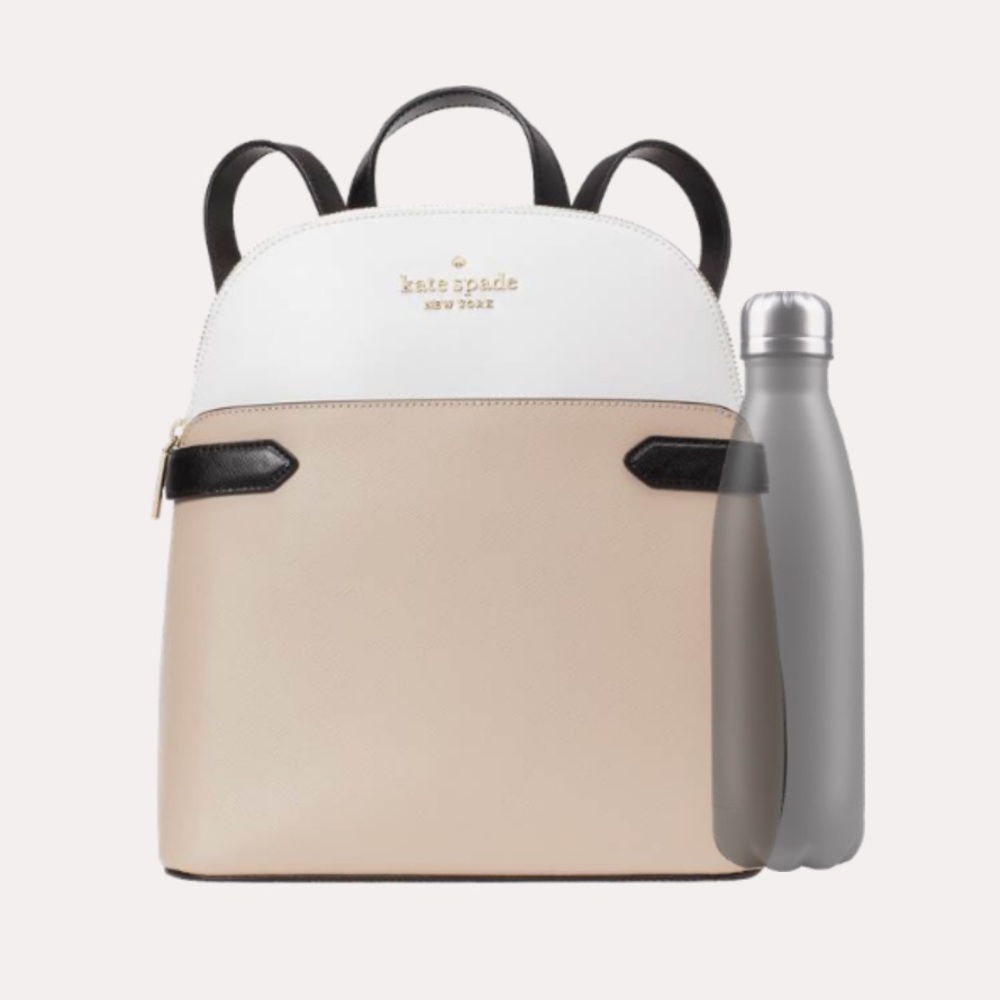 🆕 Kate Spade Staci Dome Medium Backpack Warm Beige Multi Bag - Picture 5 of 13